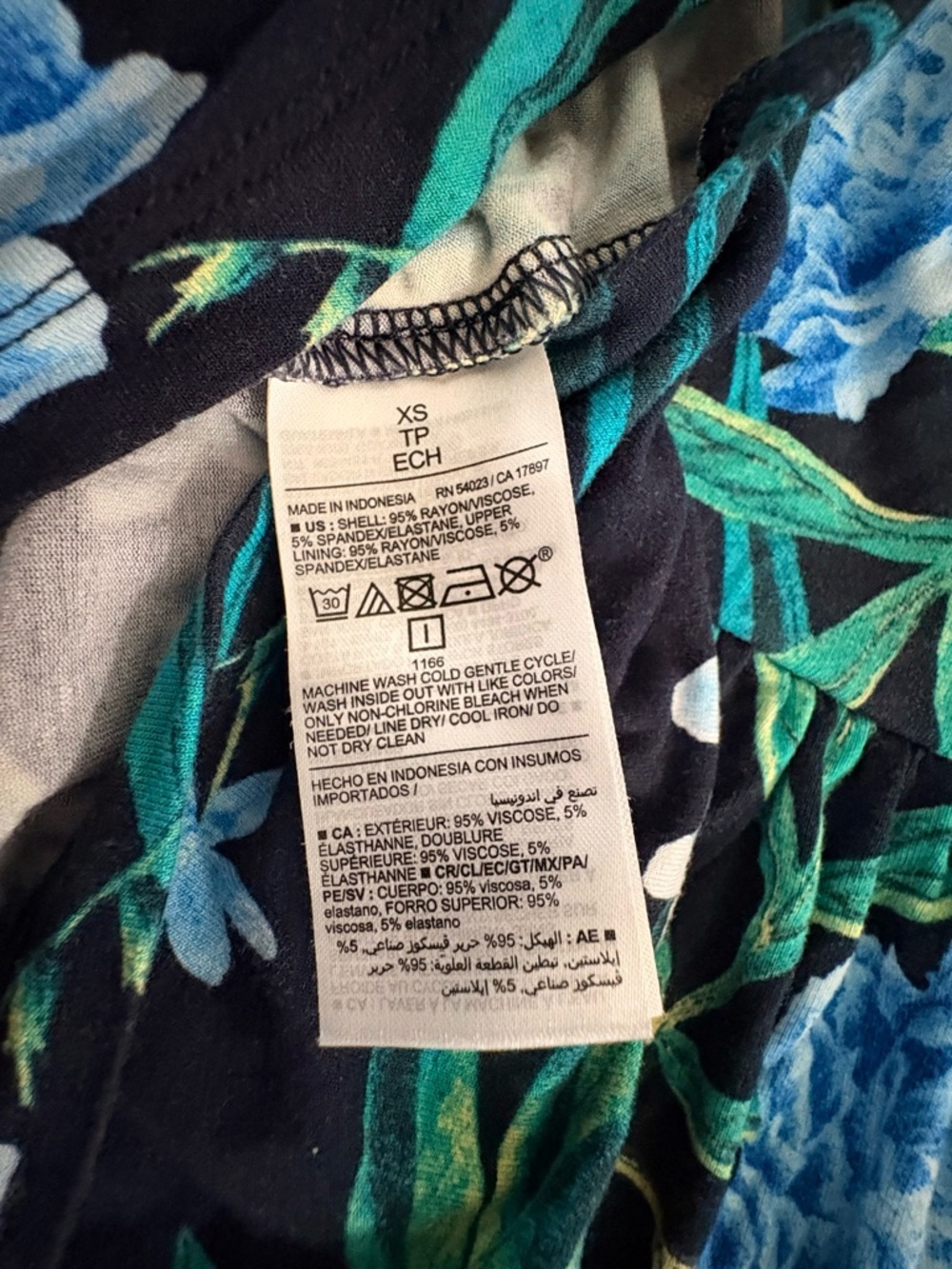 Old Navy Black Floral Mini Dress with Blue & Green Print Size XS - Picture 8 of 8